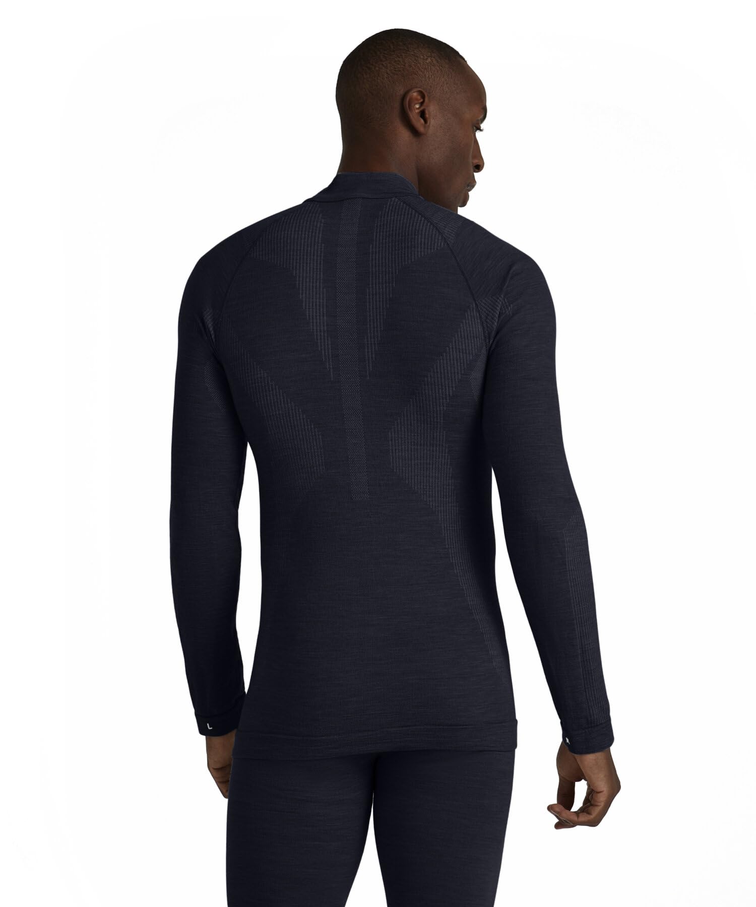 FALKE homme Wool-Tech High Zip Neck sous-vêtement technique chemise sport manches longues pour temps froid respirant régulation climatique anti-odeur durable laine fil fonctionnel 1 pièce | en laine mérinos pour les températures froides à très froides