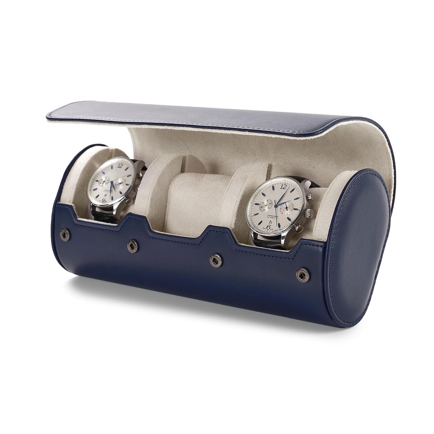 Oirlv 3 Ranuras Pelle PU Watch Roll,Relojero de Viaje,Caja Relojes,Watch Case Para Navidad, Aniversario(Azul Oscuro)