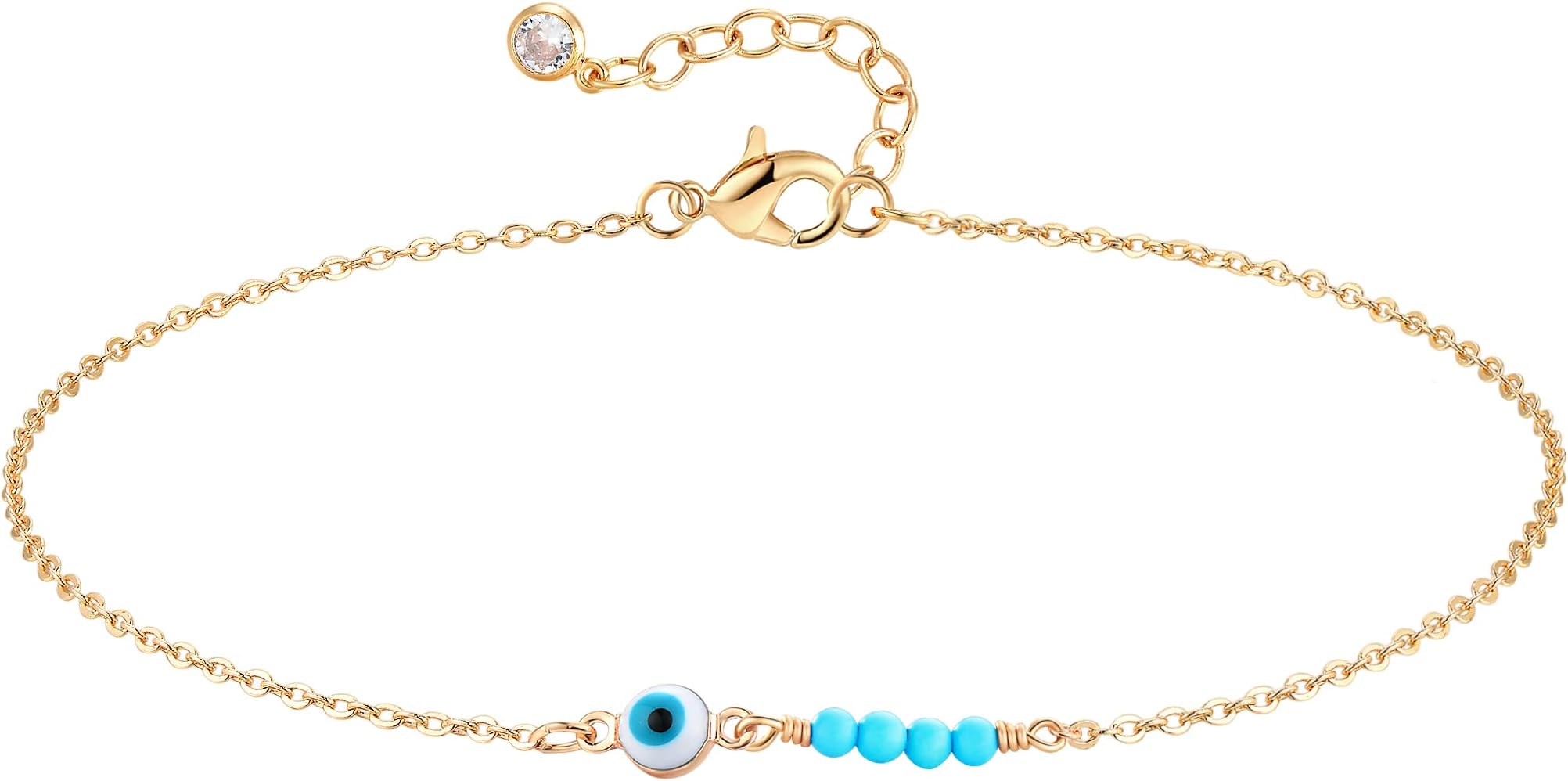 MEVECCO Anklet for Women Gold Chain 14K Gold Plated Dainty Boho Beach Summer Simple Foot Jewelry Ankle Bracelet