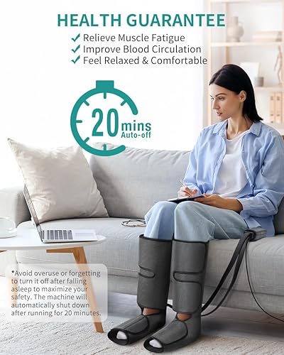 Miniatura 3 de Nekteck Masajeador de compresión de piernas para circulación y relajación, máquina de masaje de pies y pantorrillas elegible por la FSA, 2 modos, 3