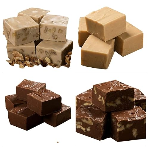 Betsy's Fancy Fudge Caja variada, 14 libra cada uno, cuadrados envueltos individualmente de chocolate, nuez de chocolate, mantequilla de maní, nogal