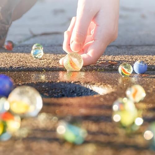 Miniatura 4 de WULLWULA 24 piezas de mármoles de vidrio de mezcla a granel ojos de gato mármoles de juguete para juegos de mármol decoración del hogar 0984in1