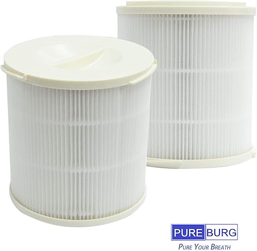Miniatura 6 de PUREBURG Filtro de repuesto compatible con purificador de aire INTEY NY-BG55, paquete de 2 unidades H13 de 4 etapas de filtración de carbón activado