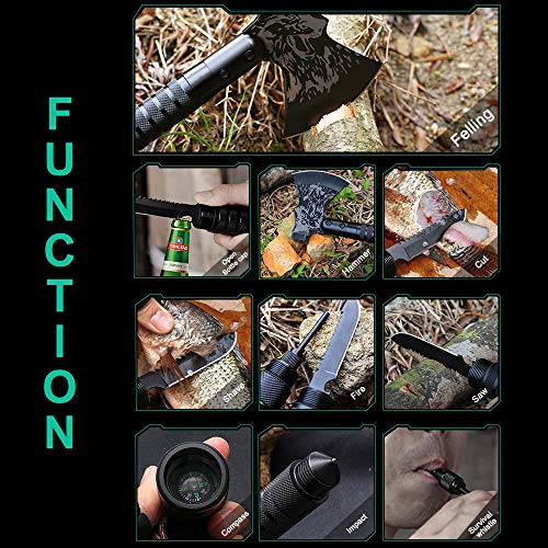 LIANTRAL Survival Camping Axe, Folding Tactical Axe Hatchet with Hammer, Nylon Sheath for Outdoor Adventures - Image 4