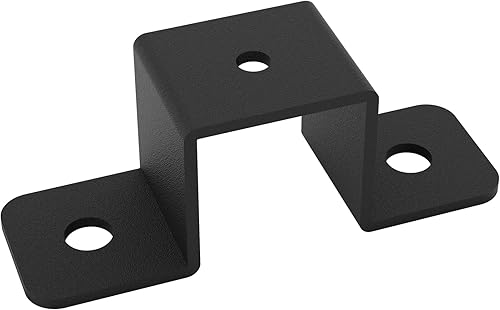 Miniatura 8 de 8 abrazaderas cuadradas para tubo, soportes de sujeción de correa negra, soporte de conector en forma de U, amarre de poste de valla de madera para