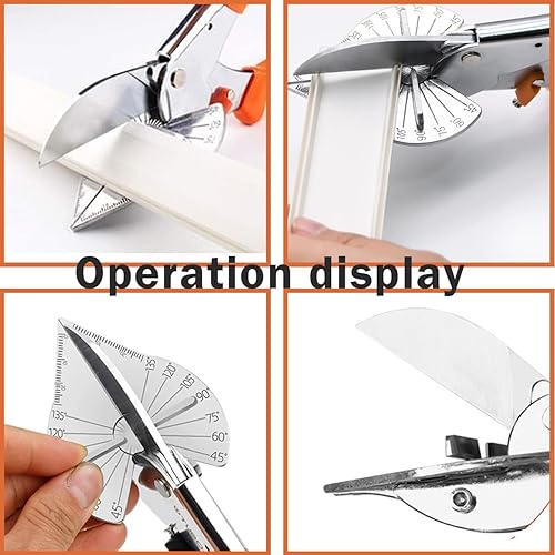 Miniatura 7 de Cortador de inglete multiángulo, herramienta de corte de 4590 grados para molduras de madera, PVC y moldura  Cortador de precisión de mano para