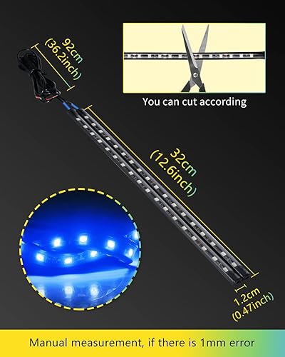 Miniatura 2 de YONGMING Atmosphere - Tiras de luces LED para motocicleta, 12 V, 12 V, bajo el salpicadero, para SUV, automóvil, caravana, ATV, bicicleta, barco,