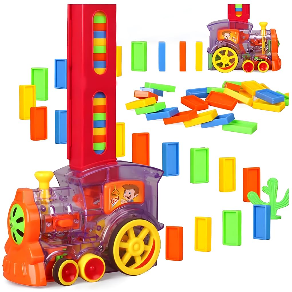 KEENBEY Domino Train Toy, Domino Blocks Set for Kids, Educational Game Play Set with Light & Sound Stacking Toys for Boys and Girls 3+ Years (Multi Color) (B0CP2Q6QJ7) Amazon Price History, Amazon Price Tracker