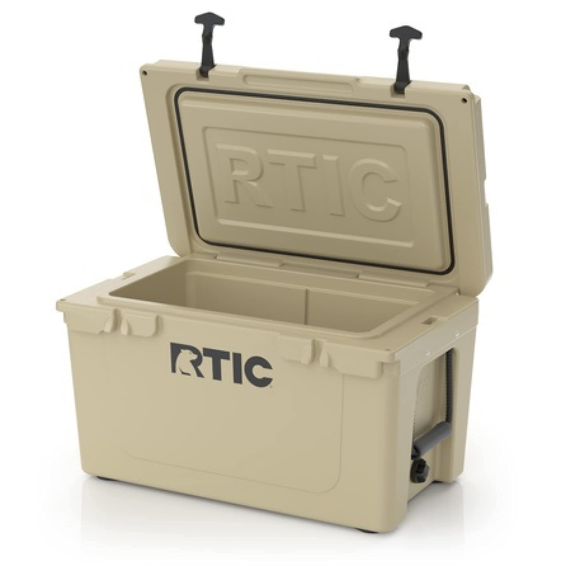 RTIC Hard Cooler, 45 qt, Tan, Ice Chest with Heavy Duty Rubber Latches
