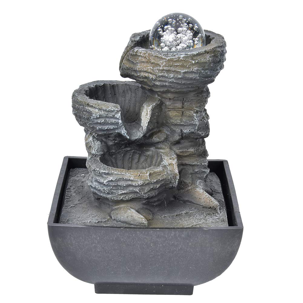 Fontana a Cascata per Interni con Illuminazione, Bellissima Fontana per Interni, Fontana da Tavolo, Umidificatore, Fontana per Acqua, Decorazione del Soggiorno,