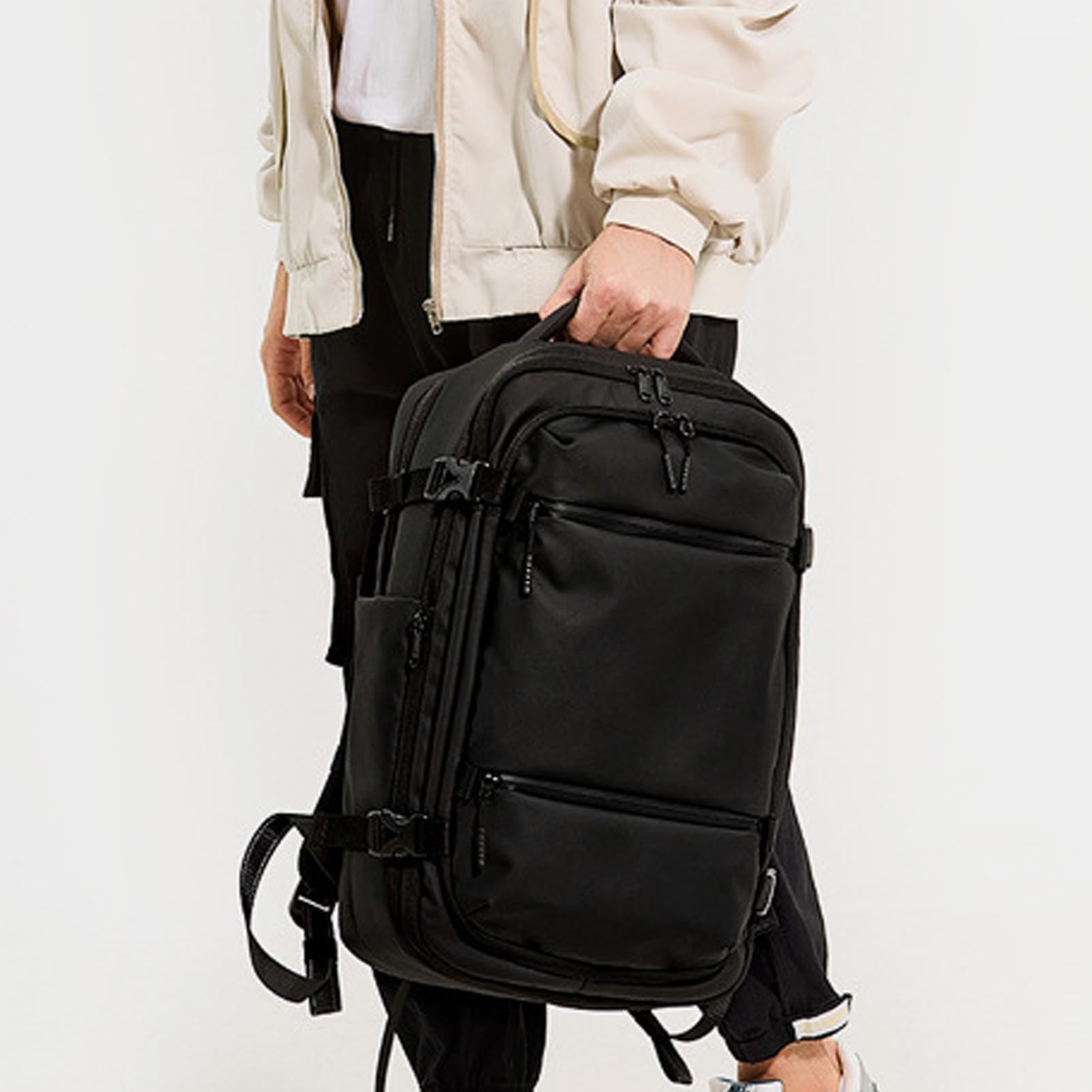 Vakuum-Rucksack, Erweiterbar, Wasserdicht, Oxford-Stoff, Luftrucksack, TSA-Schloss | Kompressionsbeutel, Großer Rucksack für Reisen, Schwarz