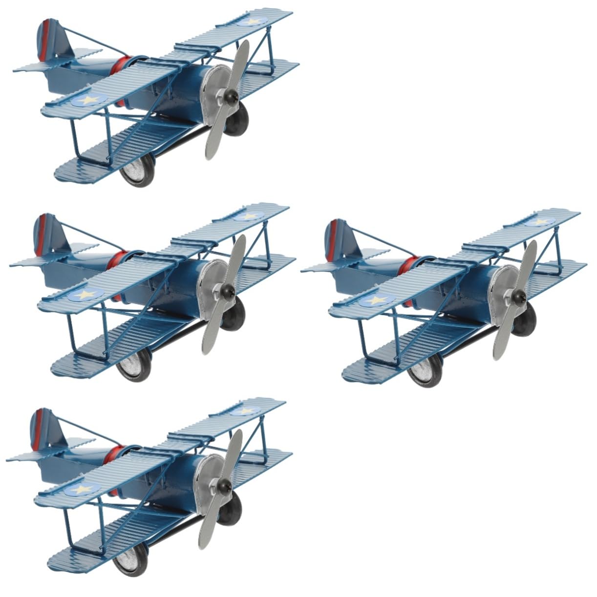 レトロな 金属製 飛行機模型 二重翼デザイン レトロな 金属製 飛行機