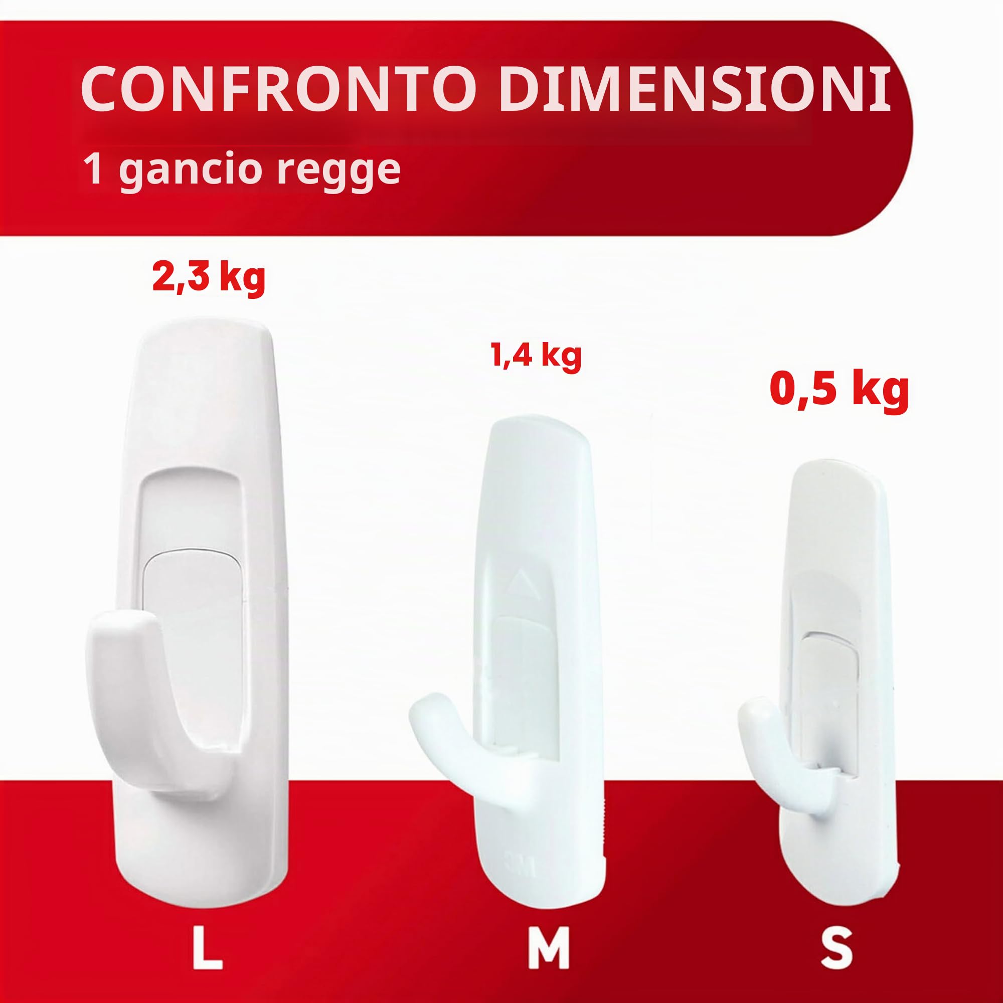 Command Grandi ganci da parete, senza danni, con strisce adesive, senza attrezzi, ganci da parete per appendere decorazioni natalizie, 7 ganci bianchi e 12 strisce
