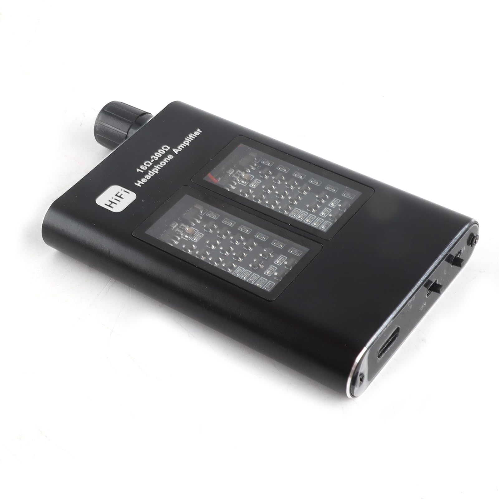 Amplificatore per cuffie HiFi, AUX da 3,5 mm e USB tipo C, interruttore di guadagno a due stadi e potenziamento dei bassi, compatibile con telefoni cellulari, computer, MP3, MP4
