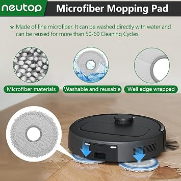 Replacement Parts Compatible with Ecovacs Deebot T50 Pro Omni/T50 Pro Omni Gen2/T50 Omni, Robot Vacuum Accessories with 1 Main Brush 4 Filter 4 Side Brush 4 Mopping Pad 4 Dust Bag
