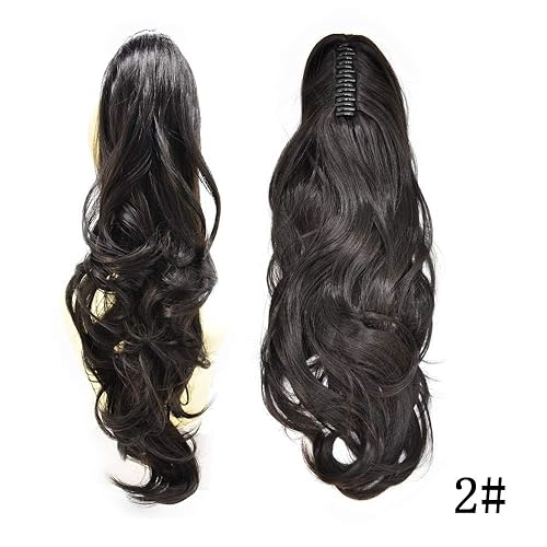 Vista 67 de LYRICAL HAIR Extensión de cola de caballo sintética para mujer, con cordón ajustable, pinza de mandíbula, larga, rizada, ondulada, extensión de cola
