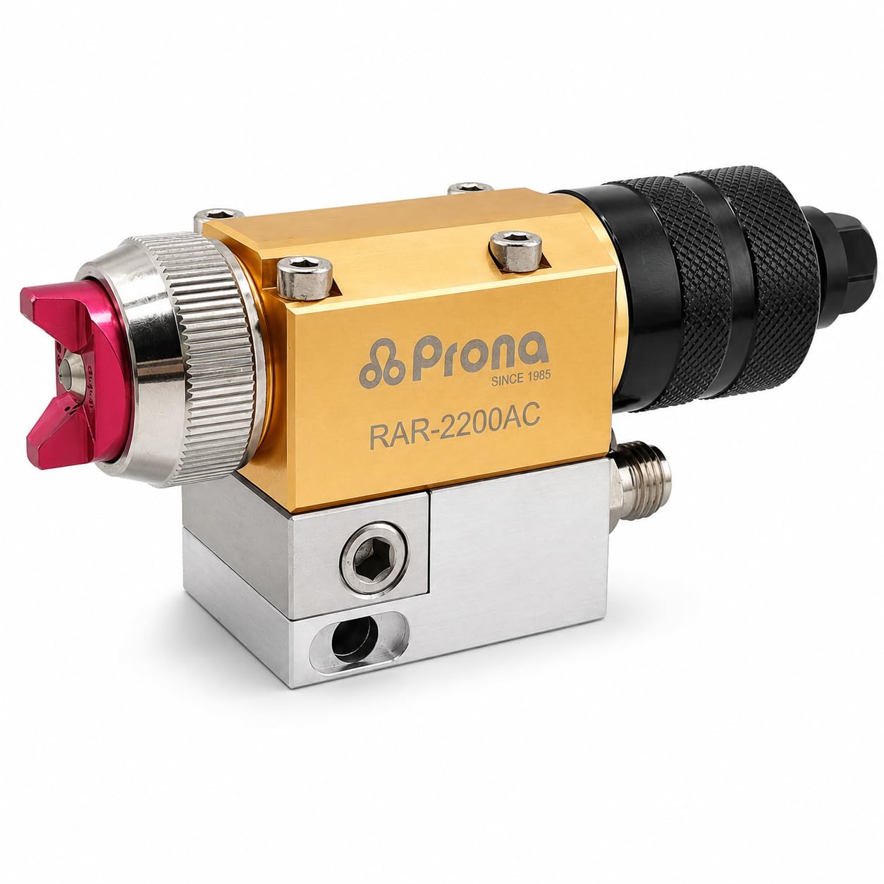 RAR-2200AC Airless automatyczny pistolet natryskowy, wewnętrzna cyrkulacja płynu, maksymalne ciśnienie płynu 2900 PSI, do ramion robotów, tłoków i automatycznych systemów powlekania