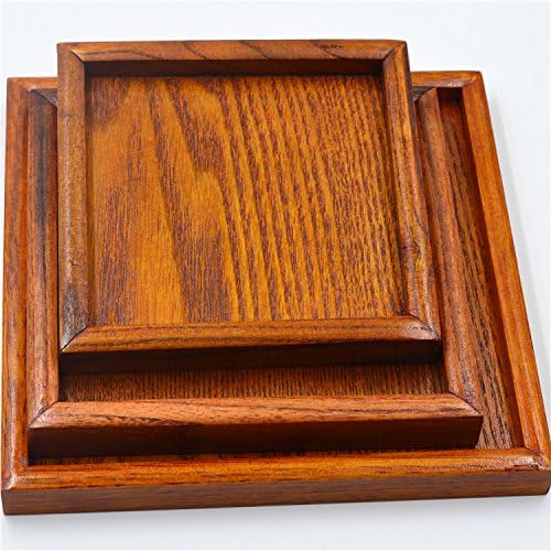 Wuyngg Wooden Cutlery Square Wooden Compote Hotel with Wooden Tray,14 * 14