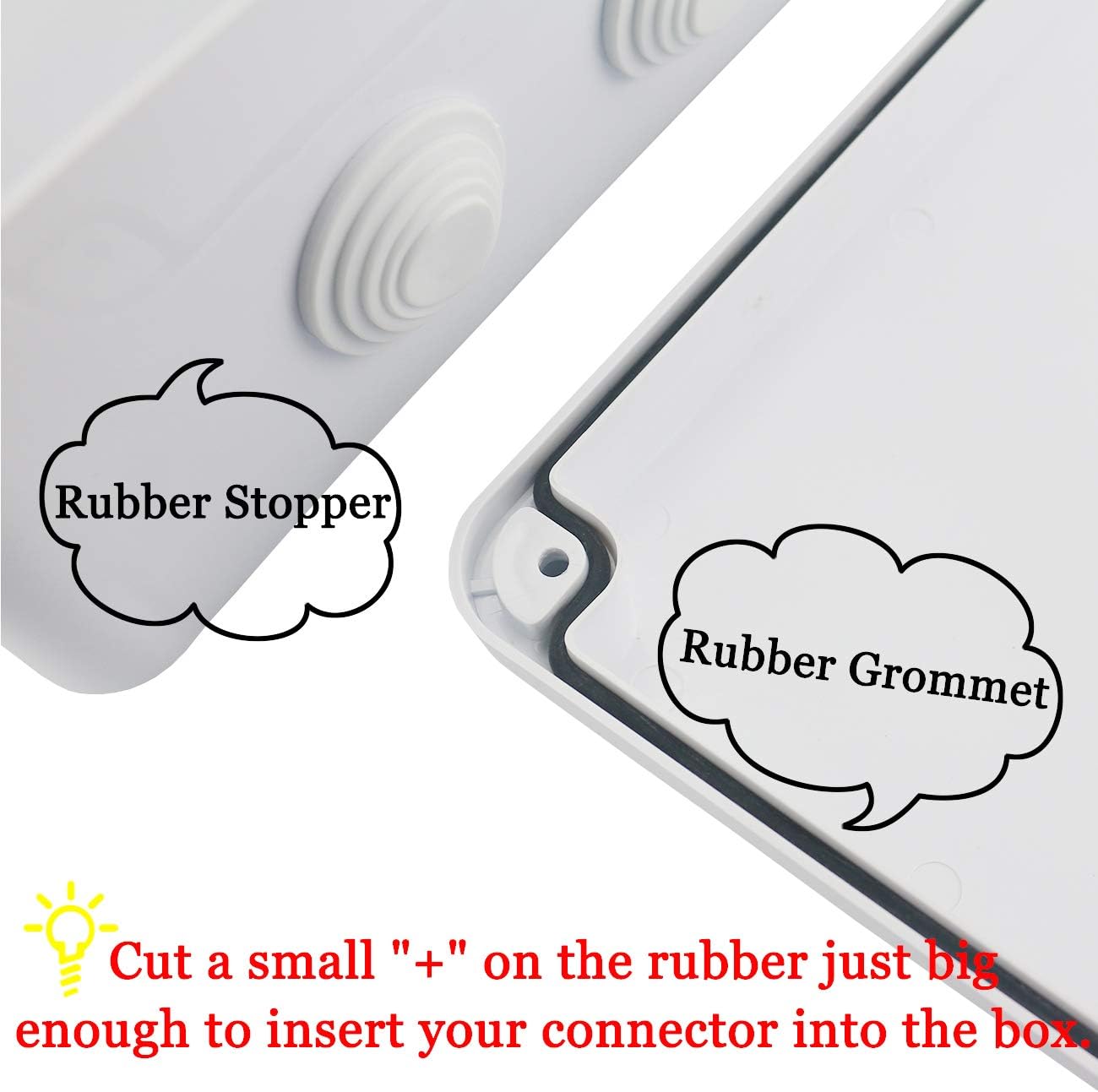 Sunnyglade ABS Plastic Electrical Junction Box IP65 Waterproof Universal Outlet Box Durable Outdoor Electrical Gang Box White （11.8 x 9.8 x 4.7 inch）