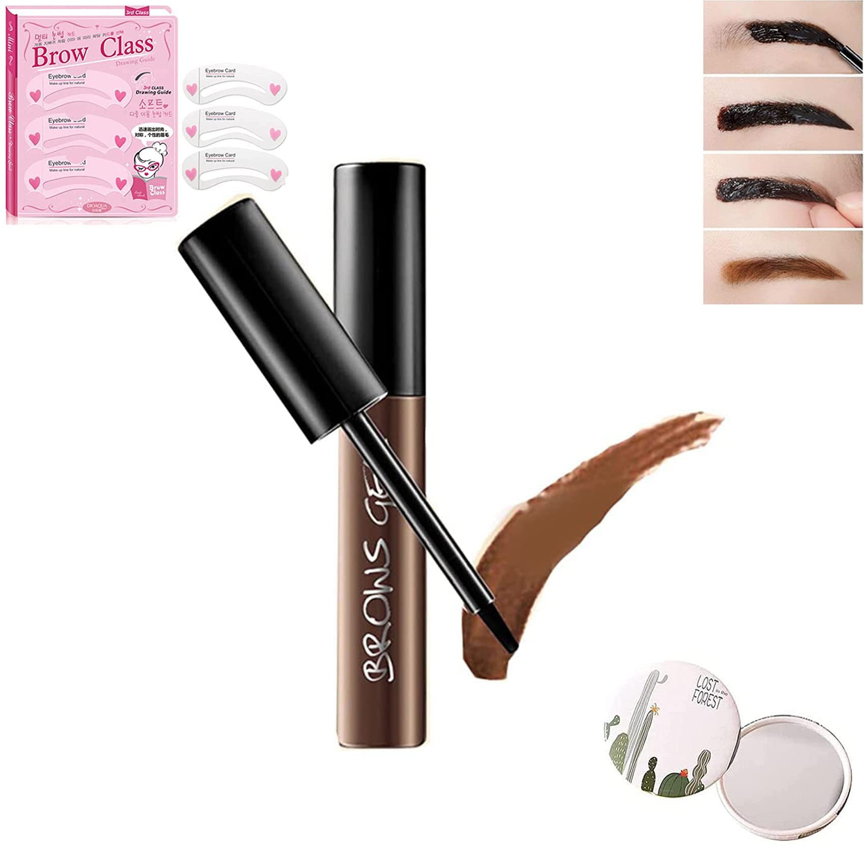 Lushadows Brow Tattoo Tint Gel Peel Off, Brow Tattoo Gel Tint, Semi-Persistent Tearing Eyebrow Glue Makeup Gel Peel Off Tint (Dark Brown)