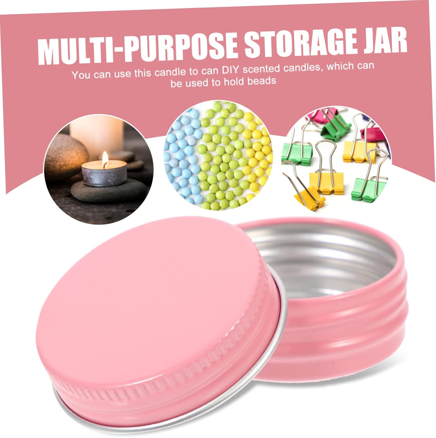 GLEAVI 24pcs Refillable Aluminum Tin Containers Round Metal Storage Jars with Screw Lid for DIY Candles Beads Crafts and More Multi Purpose Travel Storage
