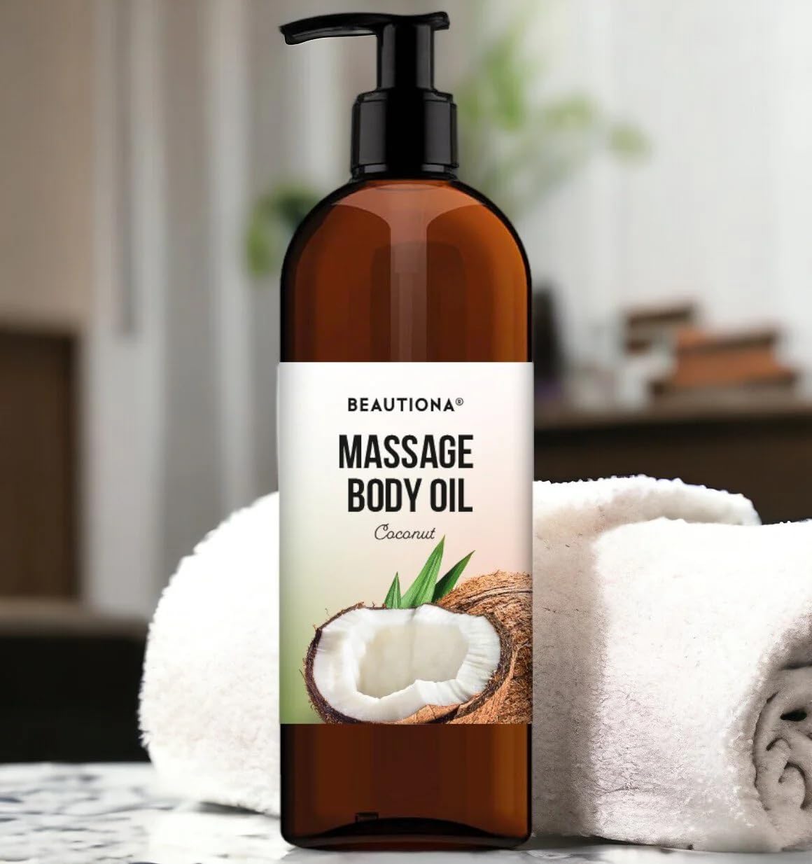 Olejek do masażu i pielęgnacji ciała - olejek aromatyczny - relaksujący olejek do masażu i masażu ciała dla mężczyzn i kobiet (500 ml, orzech kokosowy)