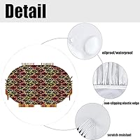 Vista 43 de Mantel ajustable de girasol, patrón de campo rural inspirado en el arte popular, casa de campo, granja, mantel impermeable para interiores y Verde