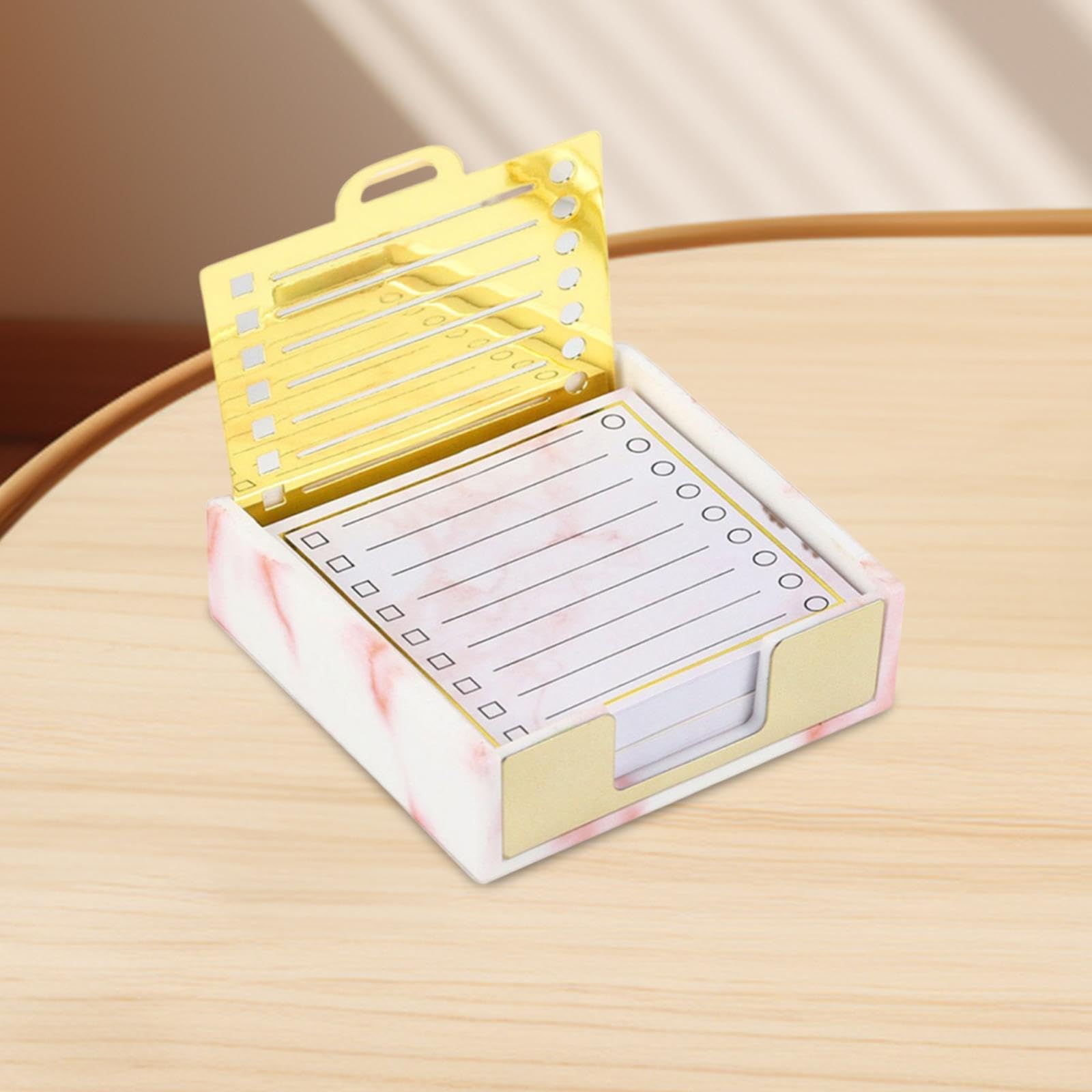 Milageto Sticky Note Halter mit Schablonennoten -Spender Acrylspender Box Compact Multipurpose Office Desk Organizer für Desktop, Rosa