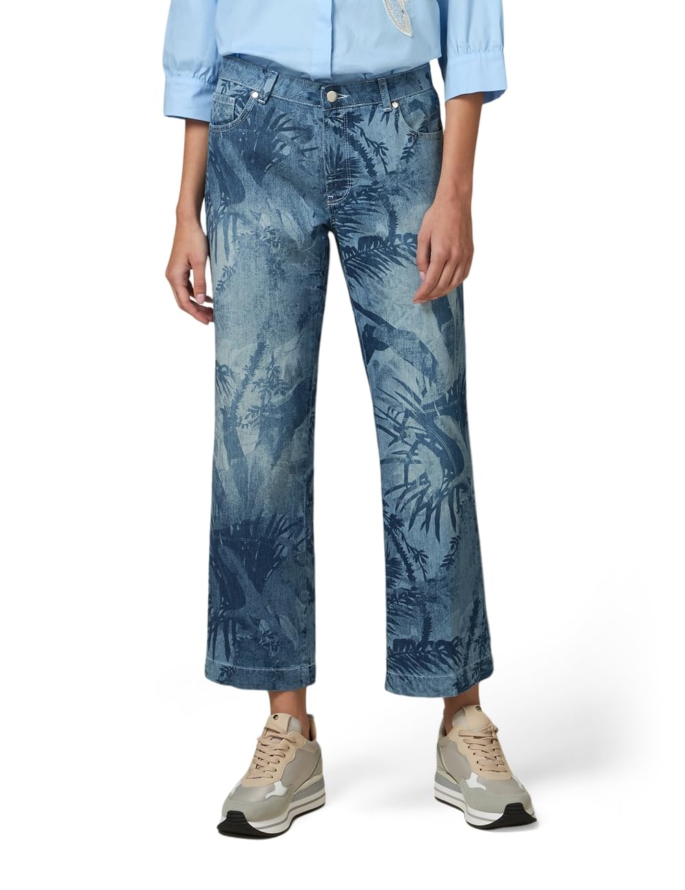 Oltre: Jeans Cropped in Denim Stampato. Stagione Autunno Inverno 2024