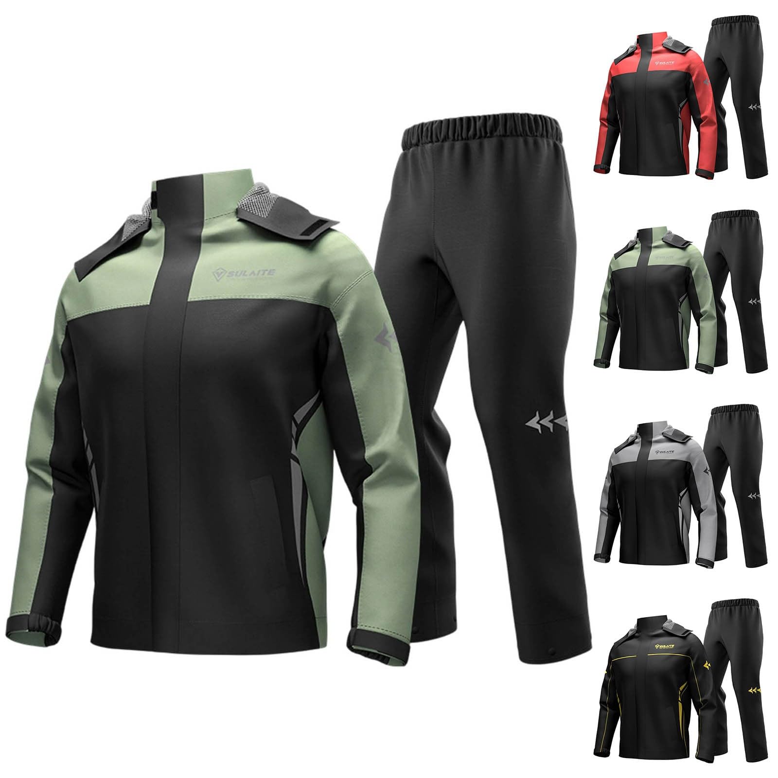 Regenanzug Herren Radfahren Regenschutz Jacke Und Hose Motorradanzug Atmungsaktiv Wandern Regenmantel Hose Regenbekleidung 2-Teiliges Set Outdoor Kleidung Für Motorrad