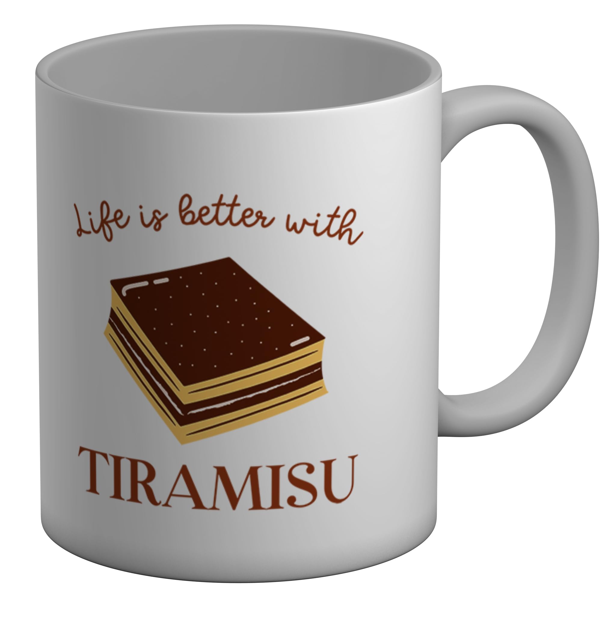 Shopagift Life's Better with Tiramisu Mug Italian Soaked Coffee Dessert White 11oz Large Ceramic Cup