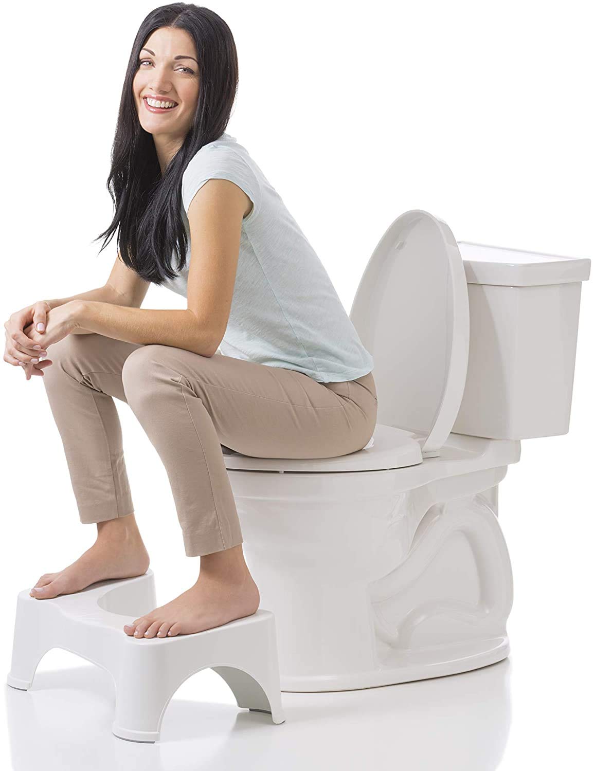 TGOPIT Plastic Toilet Step Stool - Squatty Potty Bathroom Foot Stool - Squat Footstool For Western Toilet