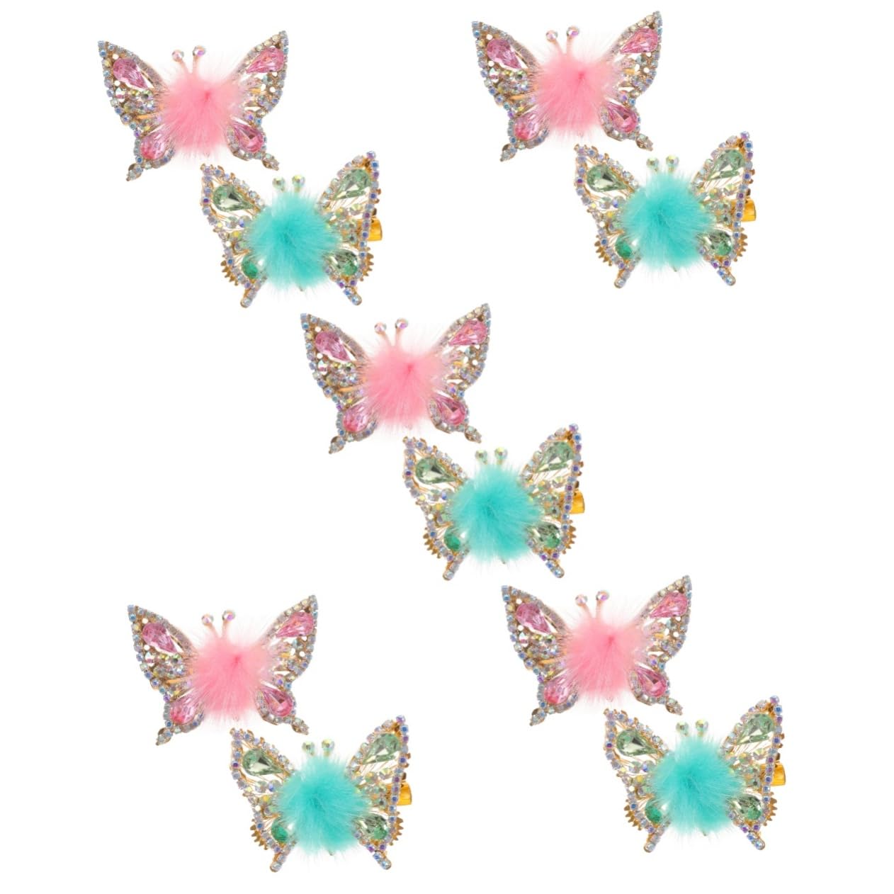 10 Piezas Horquilla Pasador De Pelo De Ala Móvil Pinzas Para El Pelo De Mariposas Pasador De Pelo De Para Mujer Clip Lateral Antiguo Acortar Terciopelo Chica Metal