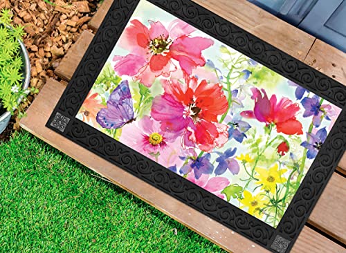 Studio M Cosmo Spring Matmates Decorative Floor Mat Indoor Or Outdoor Doormat With Eco-Friendly Recycled Rubber Backing, 18 X 30 Inches #TOP1