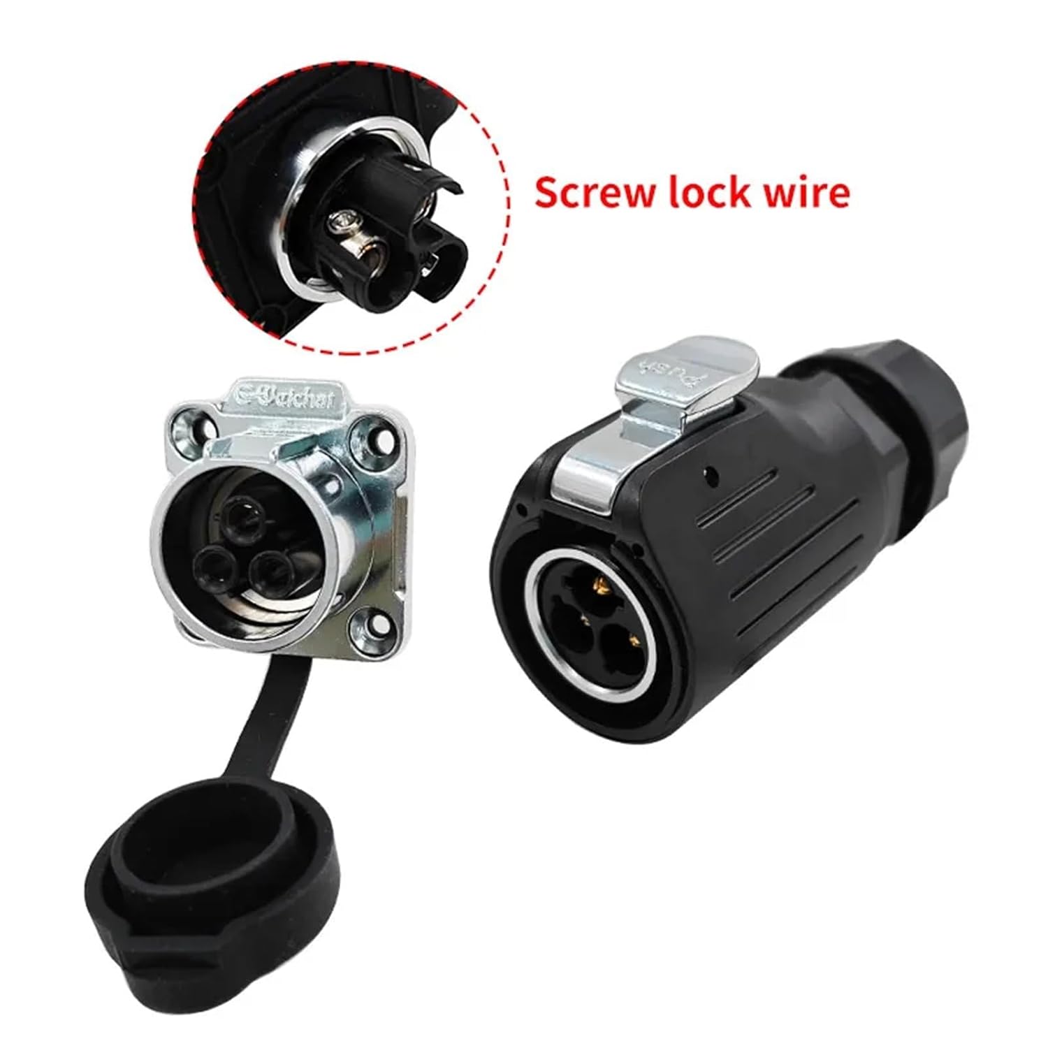 Welding Free Metal Connector LP20 Flange 2/3/4/5/7PIN Plastic Industrial Power Supply Aviation 1Pcs(LP20-3PIN)