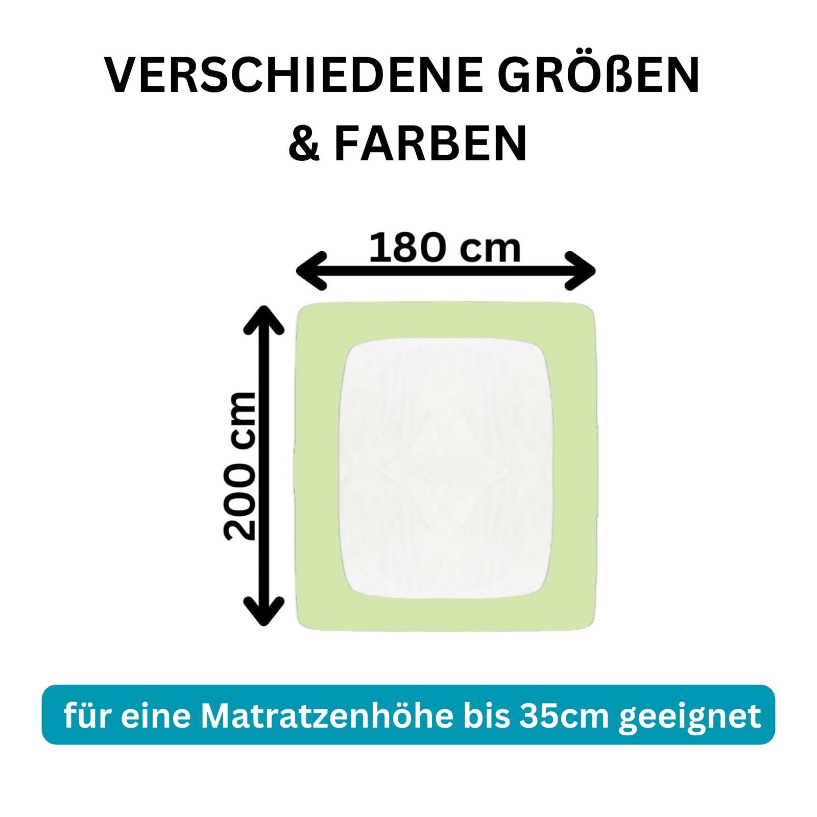 Moon Line-Platin Luxusklasse Spannbettlaken Spannbetttuch 200x220 240g/m² gezwirnte Qualität für Matratzen, Wasserbett und Boxspringbett (Kiwi)