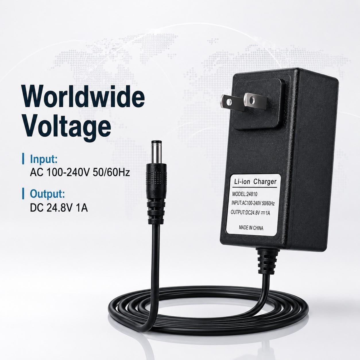 21V AC/DC Adapter Charger for Tietoc Mini Cordless Chainsaws, Power Supply Cable Cord Compatible with 4-inch / 6-inch Handheld Chain Saw 21V Lithium-ion Battery Pack, 24.8V Charger Replacement, 1Pcs image 3