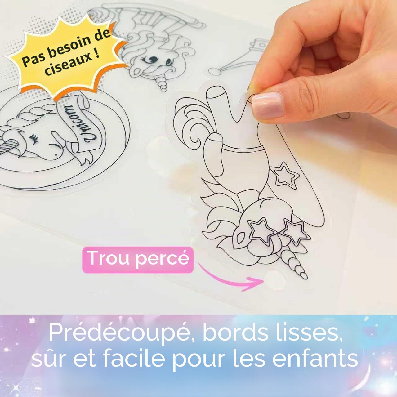 63 pièces Kit de loisirs créatifs Licorne en film rétractable pour enfants, 24 modèles enchanteurs, 12 stylos à double pointe, colliers de perles,rubans cirés et porte-clés à peindre soi-même À partir