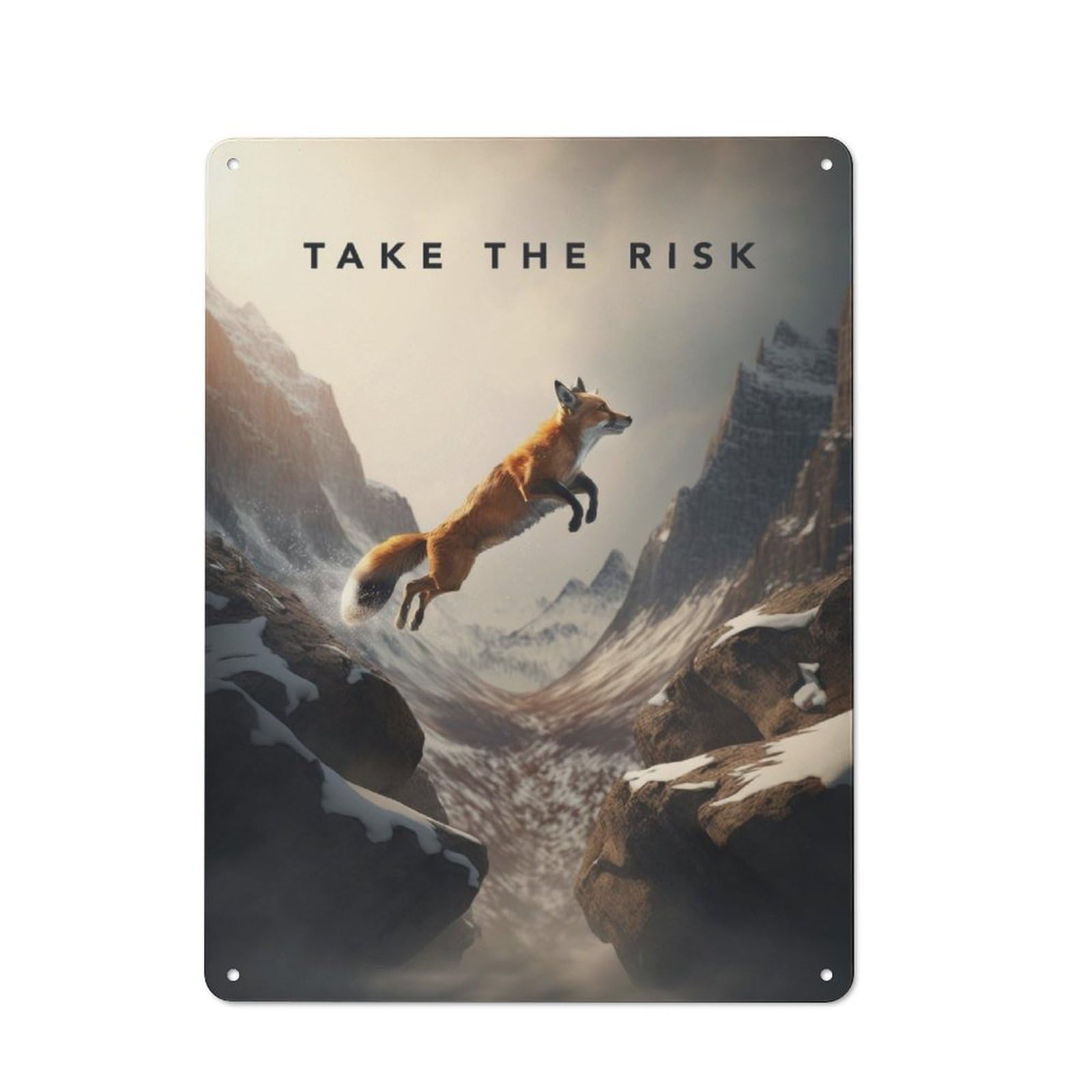 Junmoney Take The Risk Motivation Printed Metal Sign 40X30cm For Kitchen Or Home Bar, For Kitchen Decor Lovers, For Retro Home Interiors