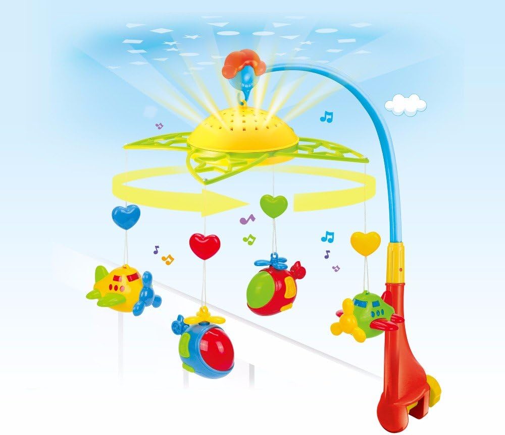 Rose International Airplane Rotating Baby Musical Crib Mobile Project Bed Bell Hanging Toy