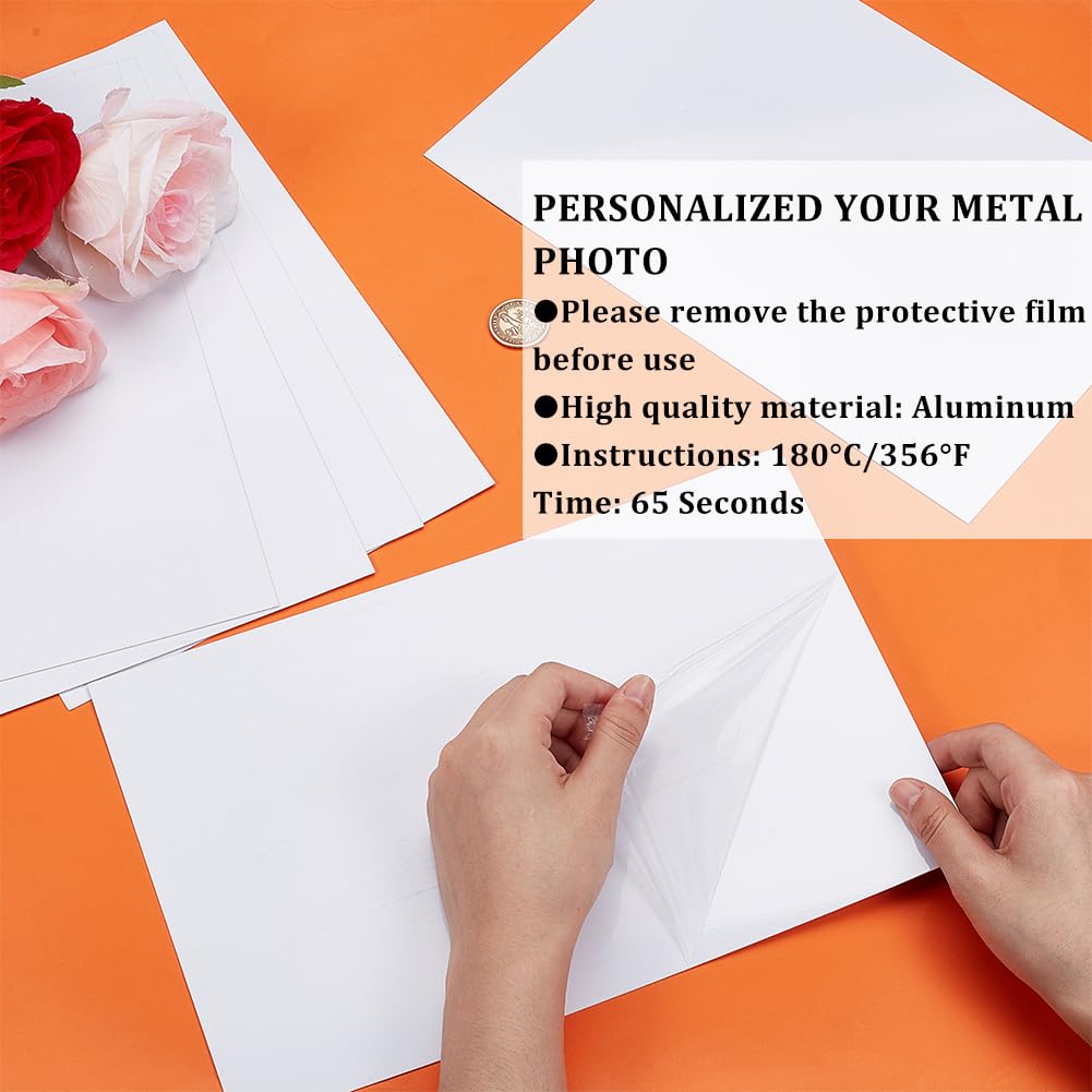 CRASPIRE 11.8 x 7.8'' 10Pcs Sublimation Metal Photo Blanks 0.5mm Thick Aluminum Picture Sign Plate White Heat Transfer Aluminums Blank DIY Printing Wall Room Decor Poster Frame Craft Personalized Gift - Image 3