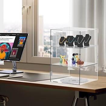 ショーケース　ディスプレイ　アクリル製 Amazon.co.jp: 透明アクリルカウンタートップディスプレイケース