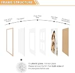 12x16 Cadre photo,OAK Cadre photo en bois 8,5x11 avec tapis ou 4x6 avec 4 Mat avec verre Perspex pour affichage mural vertical ou horizontal pour photo, cadeau de Noël, ensemble de 4