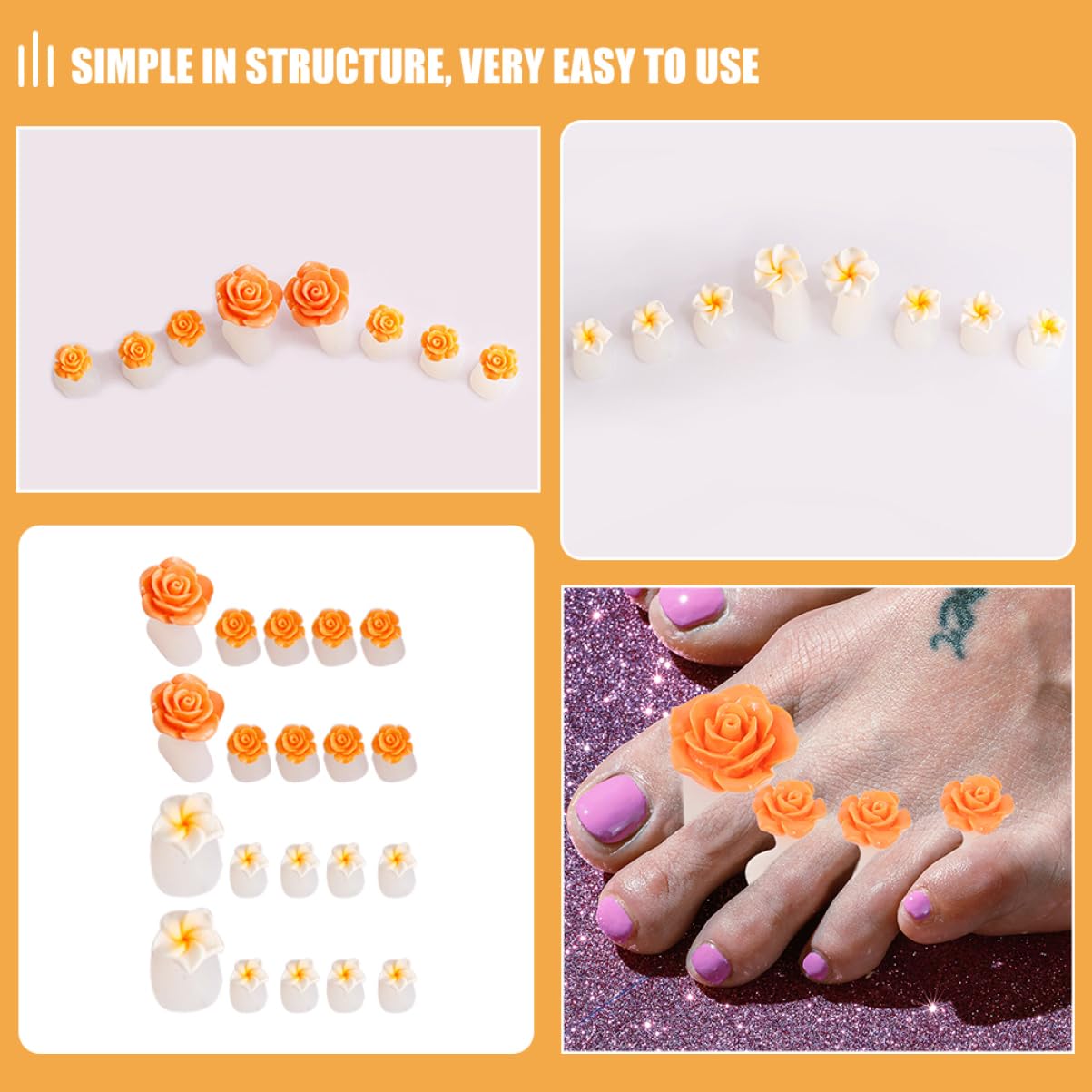 FRCOLOR 80pezzi Separatori Per Dei Silicone Per Pedicure Per Unghie e Distanziatori Comfort Facili Usare e Riutilizzabili Per Nail Manicure Casa