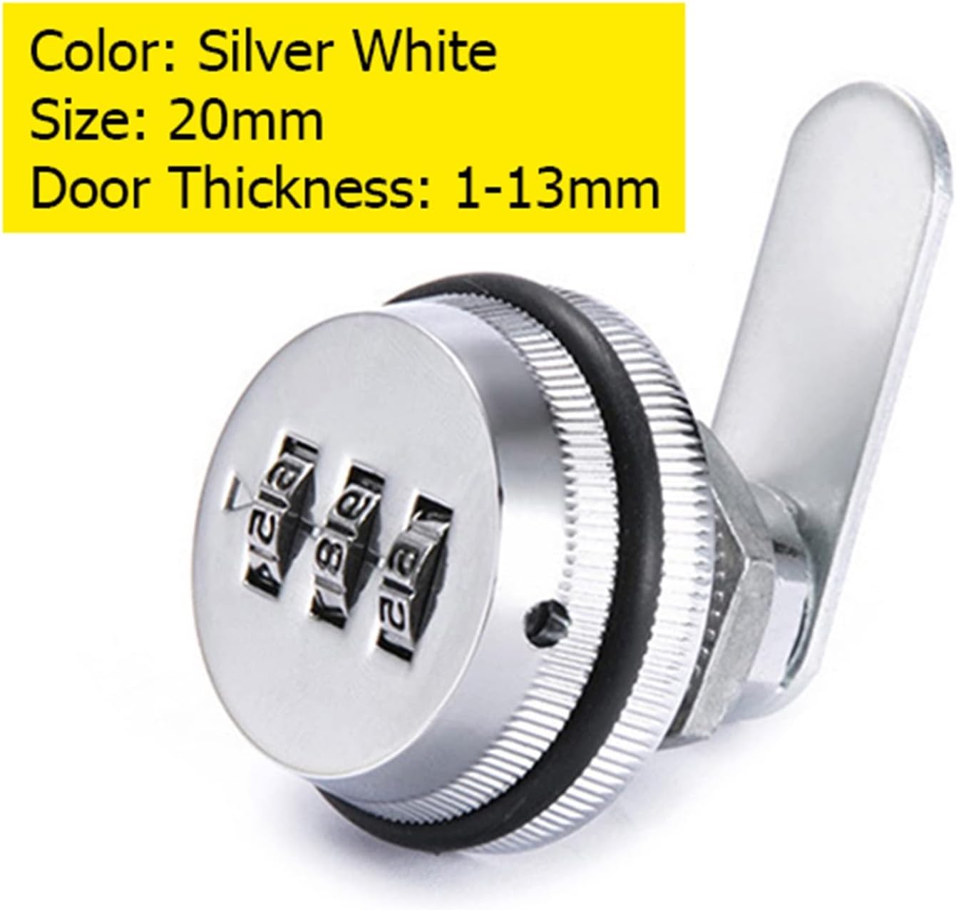 Zinc Alloy Combination Cabinet Lock Black/Silver Password Locks Security Home Cam Lock for Mailbox Cabinet Door Hardware 1Pcs (Color : Silver 20mm)