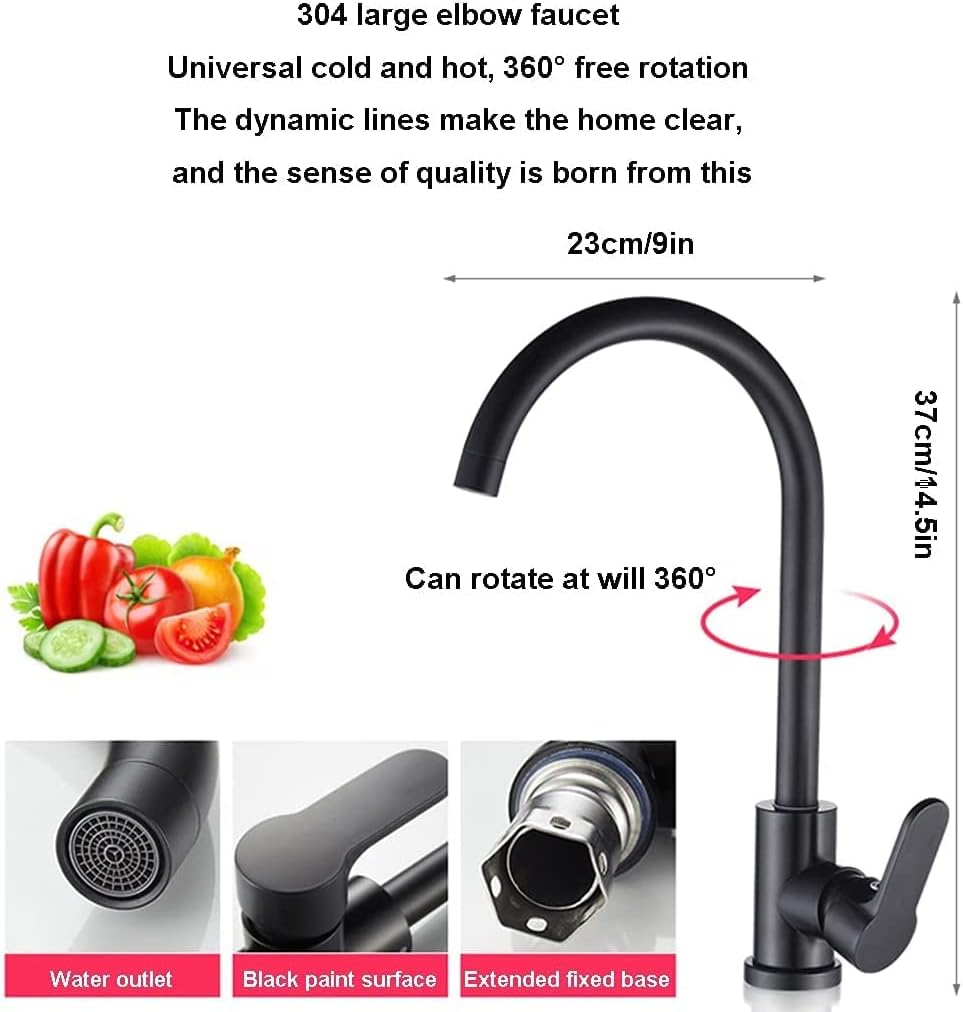 , Hotel/Home Integrated Small Brushed Round Shape Black Bar Prep Hotel/Home Integrated Smallingle Bowl Bar Prep with Faucet, 304 Stainless