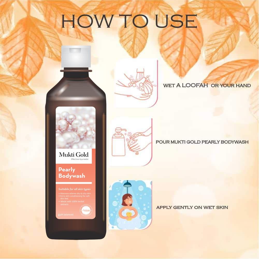 Axiom Mukti Gold Combo Pack | Anti Dandruff Shampoo 400 ml + Hair Oil 100 ml + Pearly Bodywash 250 ml | Natural WHO -GLP,GMP, ISO Certified Product 4