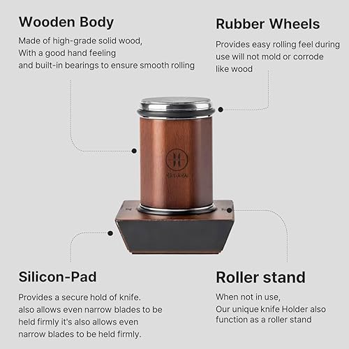 Miniatura 4 de HADANA - Juego de herramientas de afilador de cuchillos rodantes para borde recto, disco de diamante 360, disco de pulido de cerámica 600, ángulo