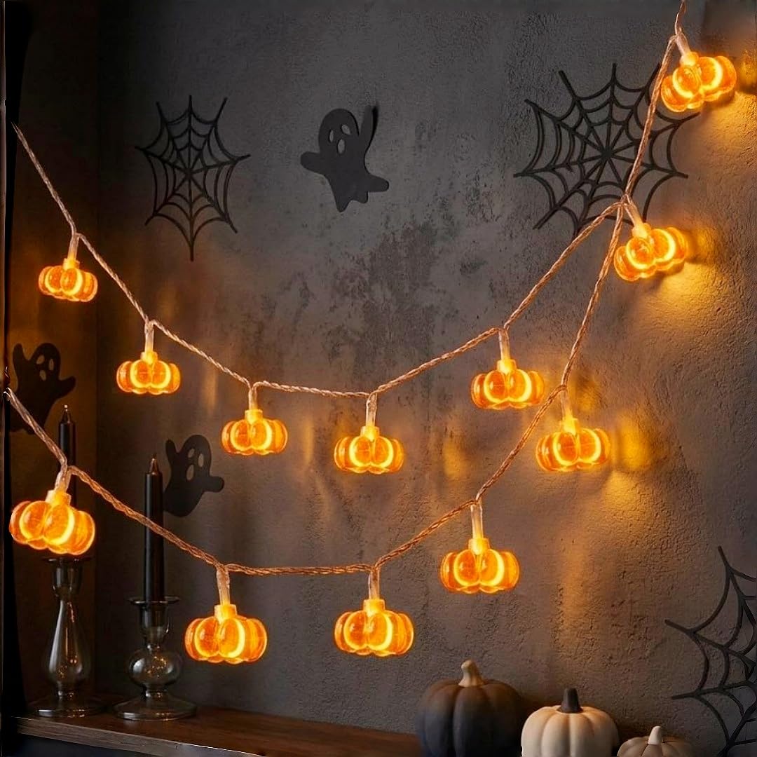HHMTAKA Halloween Pumpkin String Lights 3M 20LED 6H Timer Autumn Decor
