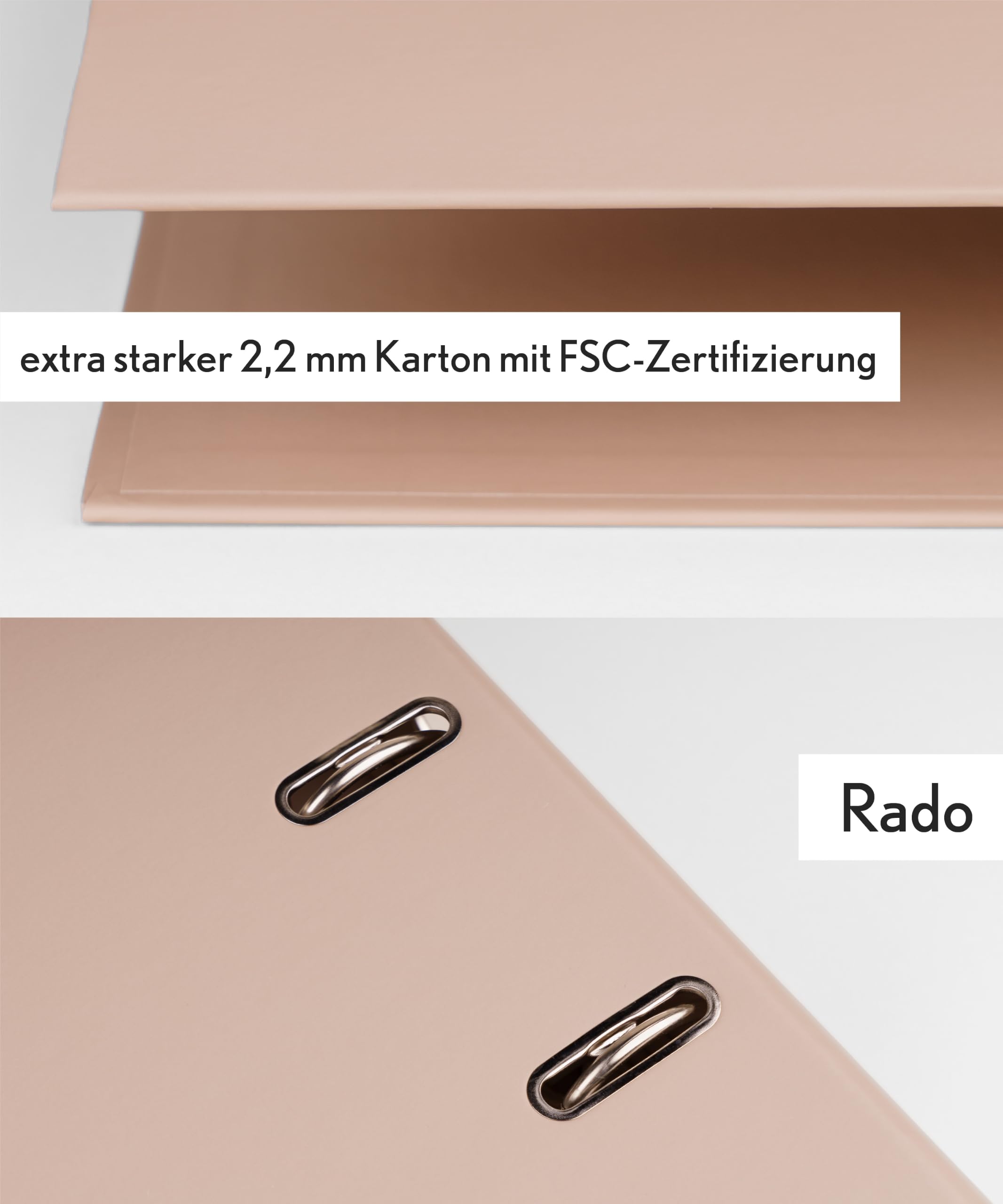 Pastell Swissee A4 Ordner | Soft-Touch-Papier | Breit, Mocha Beige | Samtweiche und umweltfreundliche Papierbeschichtung